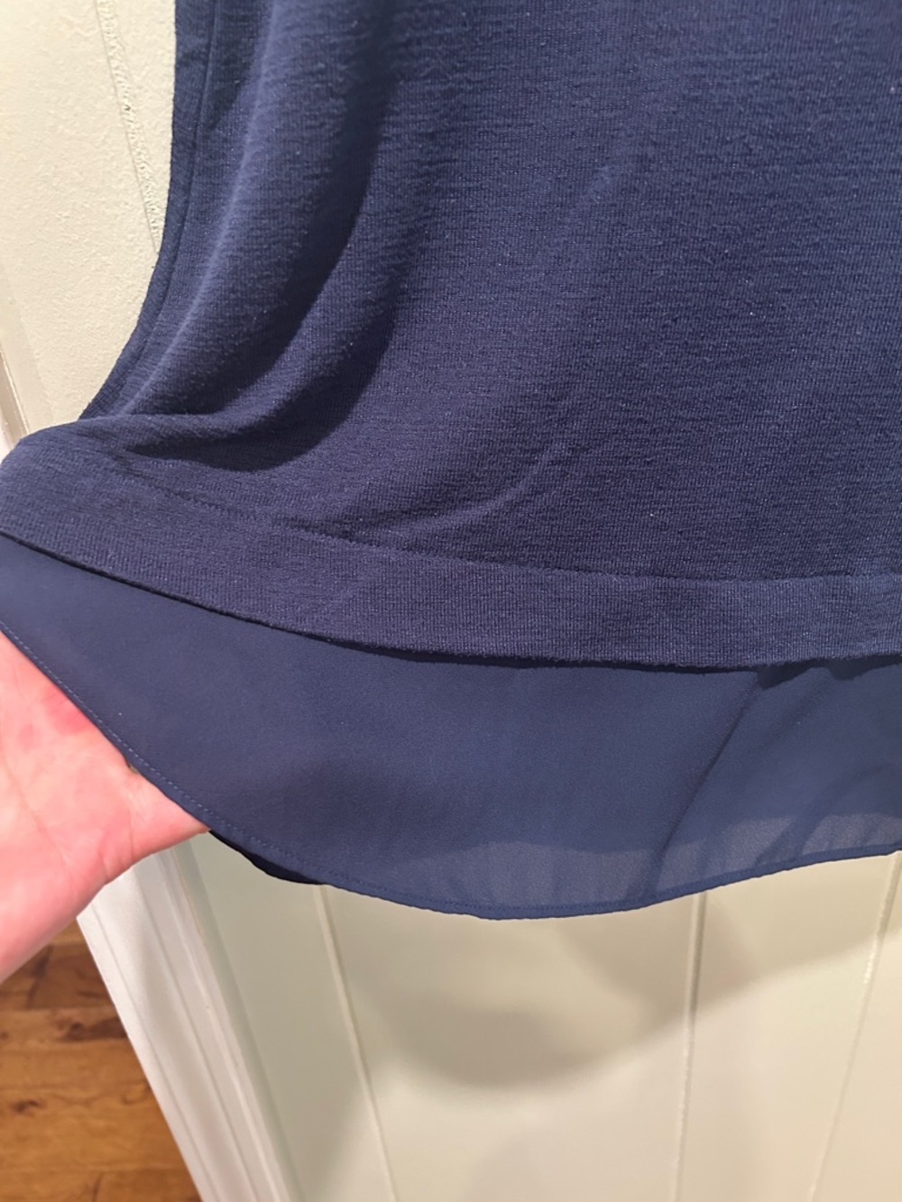 Banana Republic Navy Layered Tank with Chiffon Hem - Picture 4 of 4